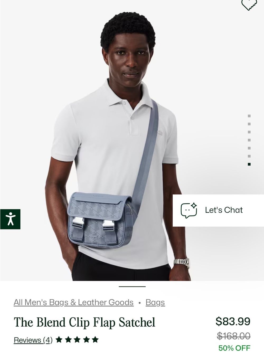 Lacoste Men's Crossbody Satchel with Dust bag - Picture 5 of 5